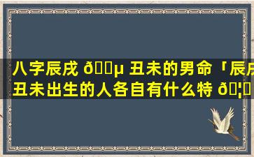 八字辰戌 🌵 丑未的男命「辰戌丑未出生的人各自有什么特 🦆 点」